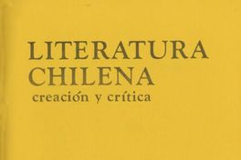 Literatura chilena, creación y crítica