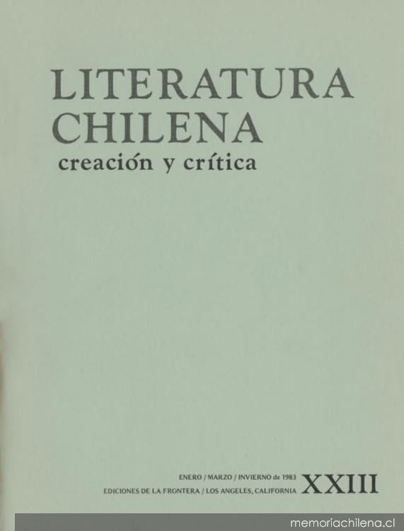 Literatura chilena, creación y crítica