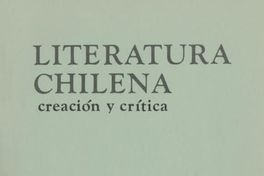 Literatura chilena, creación y crítica