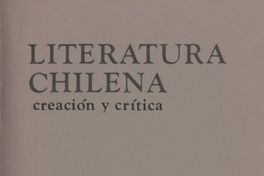 Literatura chilena, creación y crítica