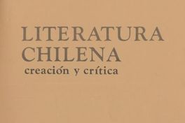 Literatura chilena, creación y crítica