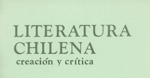 Literatura chilena, creación y crítica