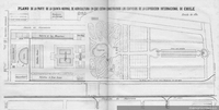 Plano de la parte de la Quinta Normal de Agricultura en que están construidos los edificios de la Exposición Internacional de Chile