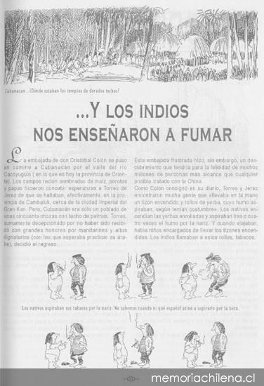 Y los indios nos enseñaron a fumar