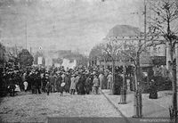 Durante el meeting en la Avenida del Brasil (Huelga del 16 de mayo de 1903)