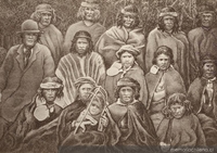 Grupo de aborígenes pehuenches, ca. 1859