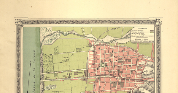 Plano topográfico de La Serena, 1895