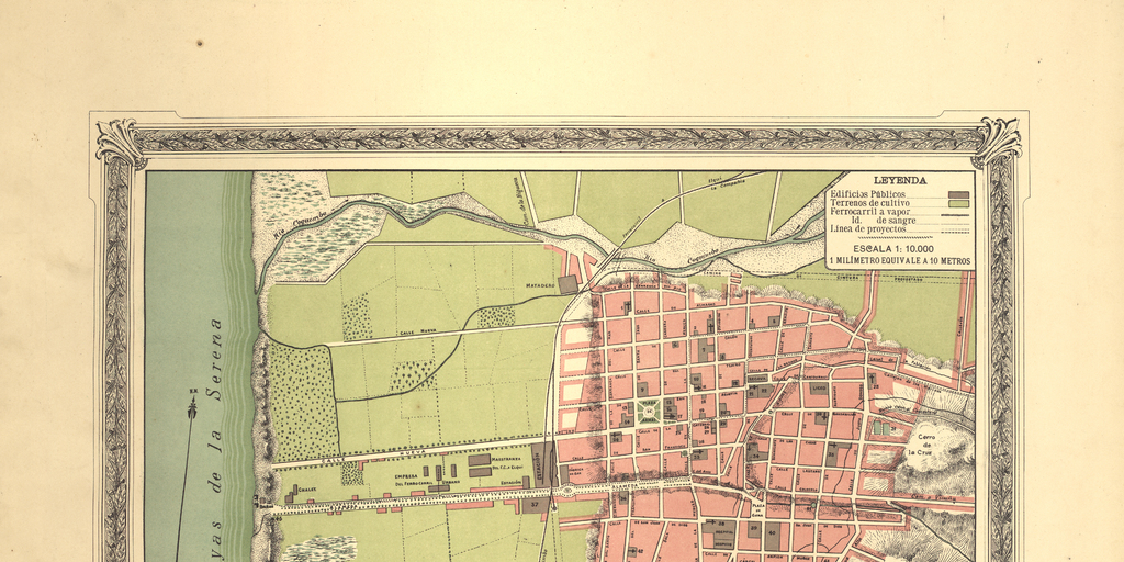 Plano topográfico de La Serena, 1895