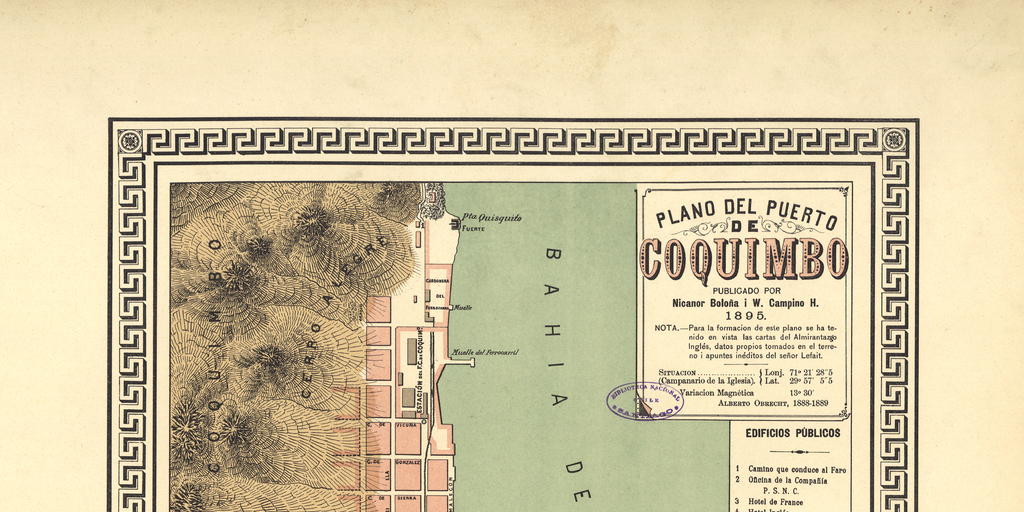 Plano del puerto de Coquimbo, 1895