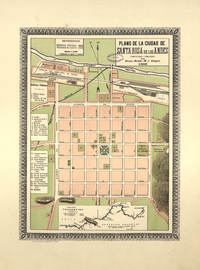 Plano de la ciudad de Santa Rosa de Los Andes, 1895