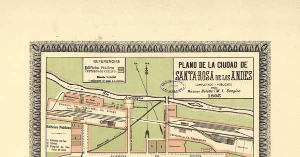 Plano de la ciudad de Santa Rosa de Los Andes, 1895