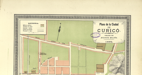 Plano de la ciudad de Curicó, 1895