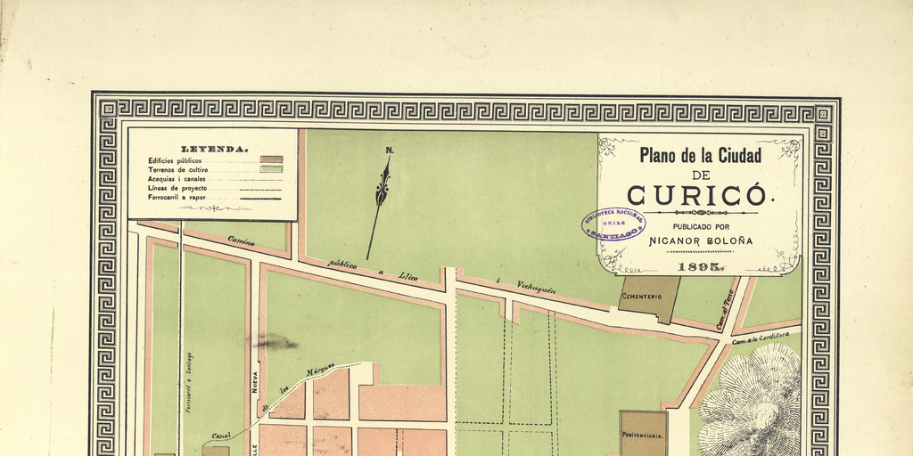 Plano de la ciudad de Curicó, 1895