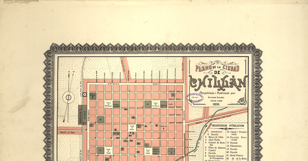 Plano de la ciudad de Chillán, 1895