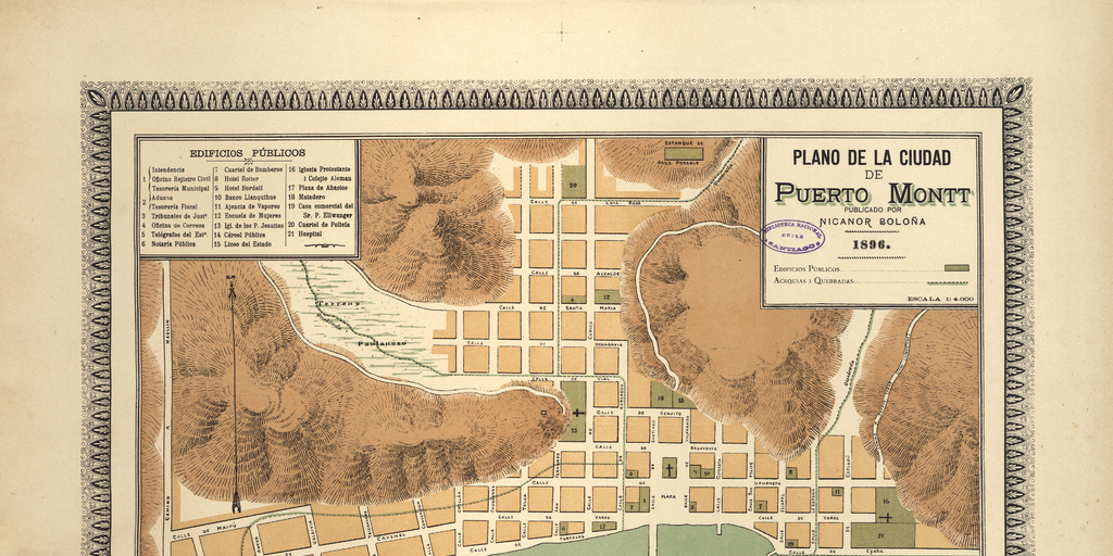 Plano de la ciudad de Puerto Montt, 1896
