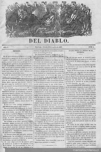 La Linterna del Diablo, Santiago, 1867 :  año 1, n° 1 - n° 5