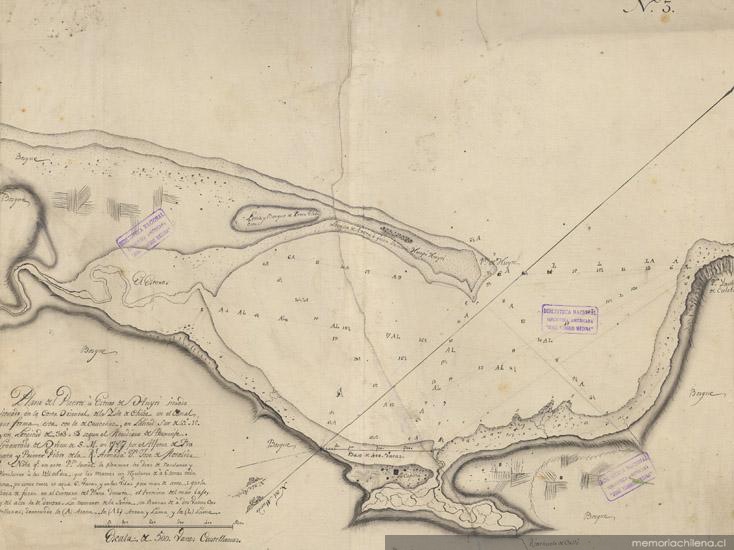 Plano del puerto ù estero de Huyti situado en la costa oriental de la Isla de Chiloe... levantado en 1787