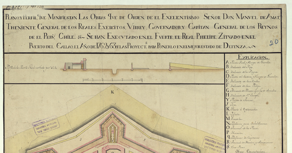 Plano y perfil que Manifiestan las obras que de Orden de el exelentisimo Señor Don Manvel de Amat