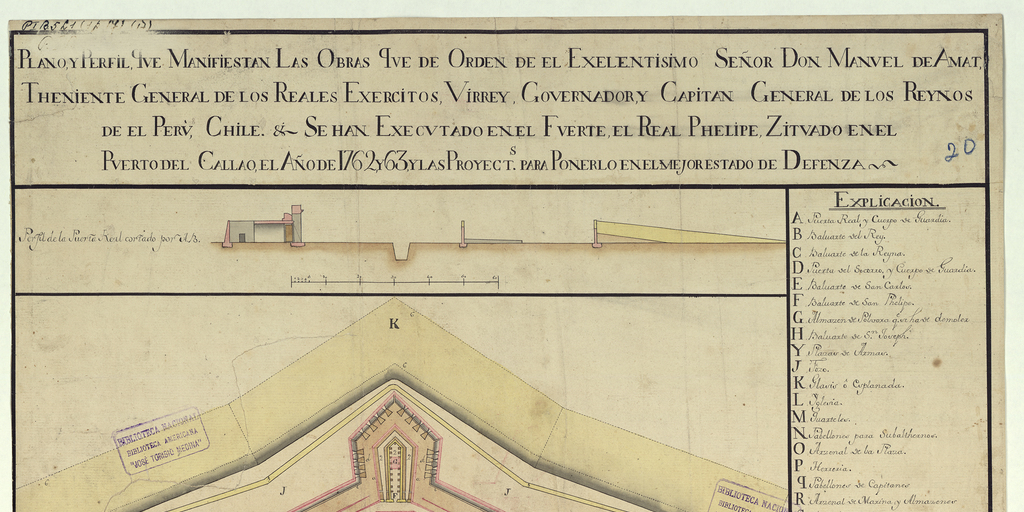 Plano y perfil que Manifiestan las obras que de Orden de el exelentisimo Señor Don Manvel de Amat