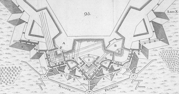 Plano de frontis de castillo