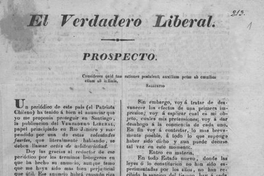 El Verdadero liberal : prospecto