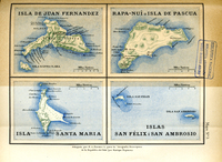 Isla de Juan Fernández; Rapa-Nuí o Isla de Pascua; Isla Santa María; Islas San Félix i San Ambrosio