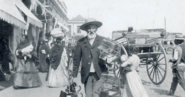 Vendedor de jaulas, hacia 1900