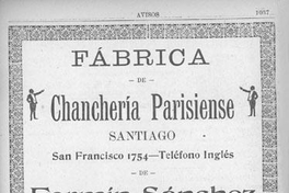 Fábrica de Chanchería Parisiense, Santiago, 1903