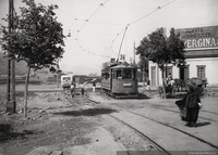 Tranvía en calle Bustamante con Providencia, 1927