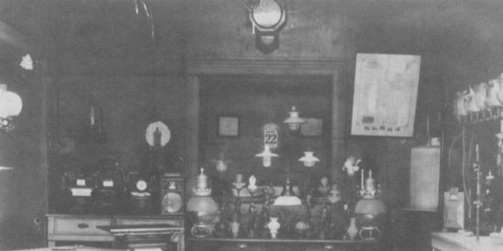 Salón de venta de artefactos a gas de Gasco, 1915