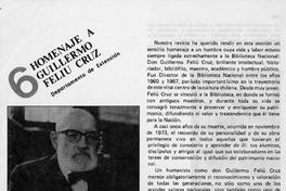 Homenaje a Guillermo Feliú Cruz