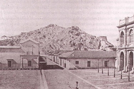 Vista del Cerro Santa Lucía antes de su remodelación hacia 1870