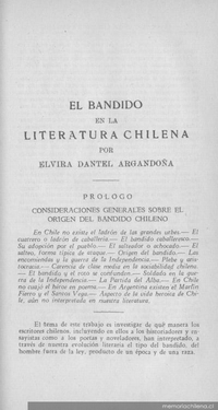 El bandido en la literatura chilena