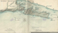 Mapa general de la isla con la parte correspondiente al continente hasta Valdivia, hacia 1770