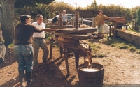 Chicha de manzana, con prensa de madera, Chiloé, 1997