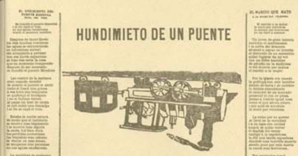 Hundimiento de un puente, caída de un tren