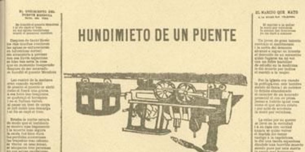 Hundimiento de un puente, caída de un tren