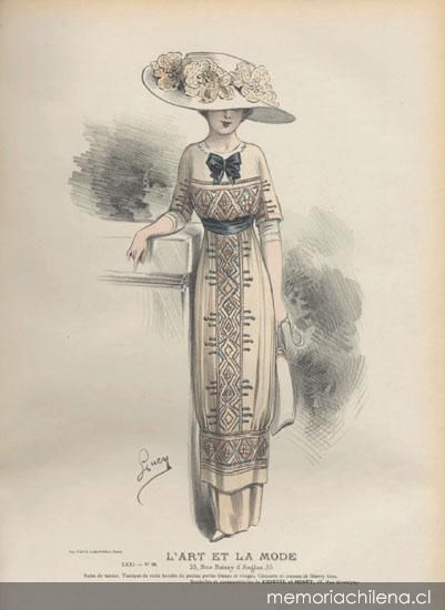 Vestimenta femenina, 1910 - Memoria Chilena, Biblioteca Nacional de Chile