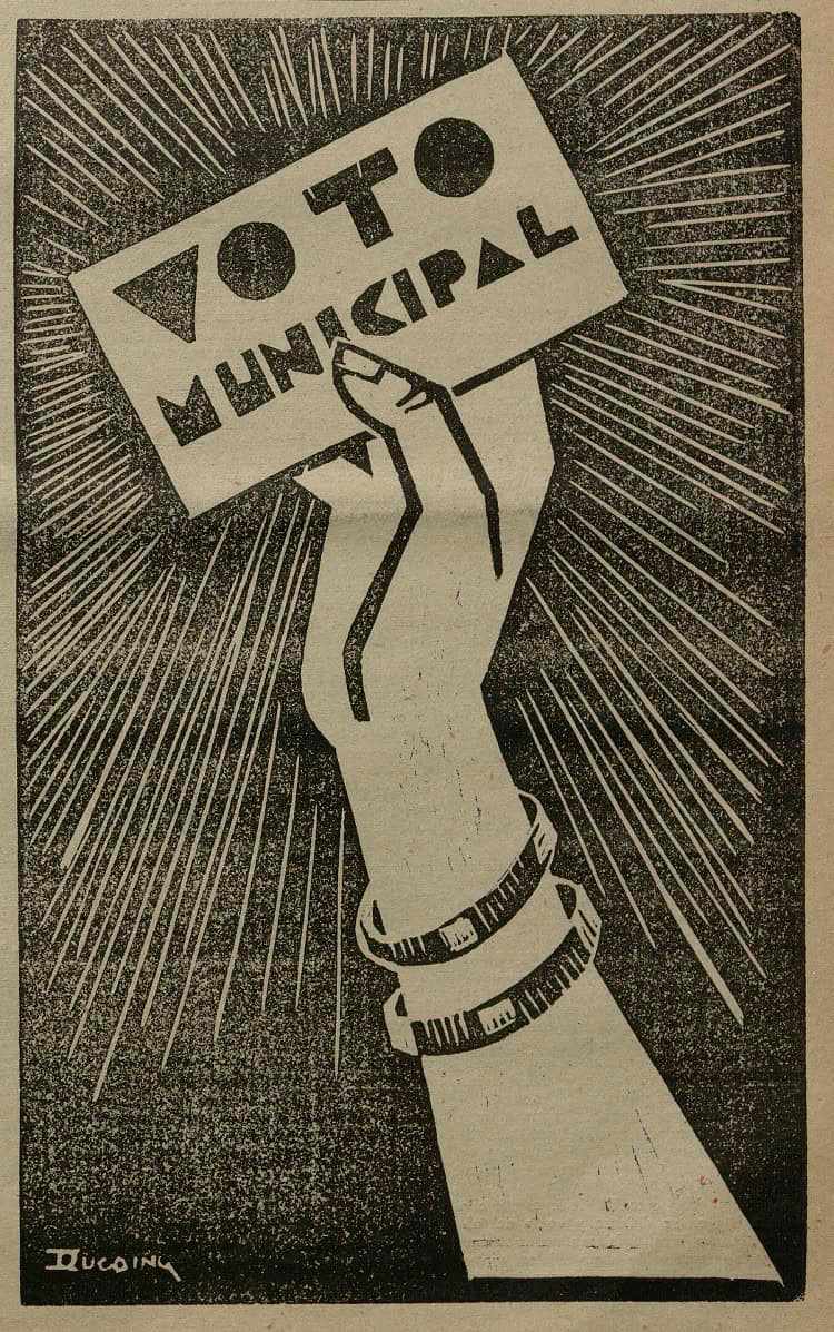 "Voto municipal". Publicado en: Nosotras. Año IV, número 63 (abril de 1935) "Voto municipal". Publicado en: Nosotras. Año IV, número 63 (abril de 1935)