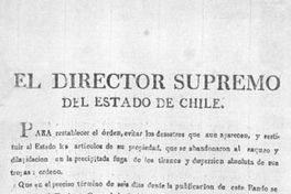 El Director Supremo del Estado de Chile. Para restablecer el orden ... Santiago de Chile 18 de febrero de 1817