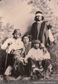 Grupo de hombres mapuche