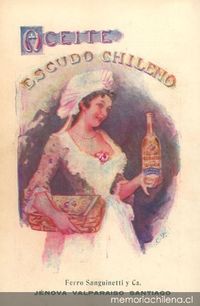 Aviso publicitario de aceite comestible, 1905