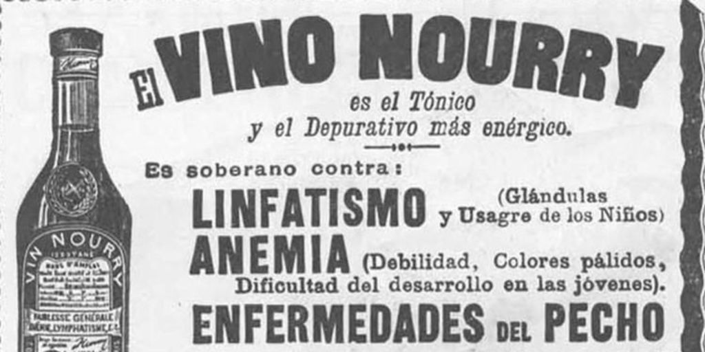 Aviso publicitario de vino, 1910