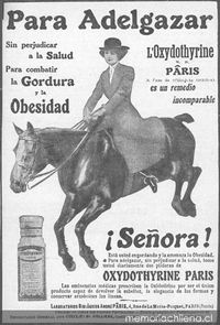 Aviso publicitario de píldoras para adelgazar, 1926