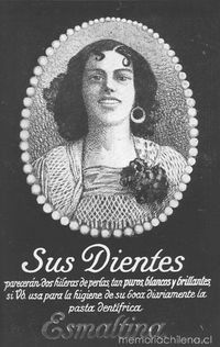 Aviso publicitario de dentrífico, 1914