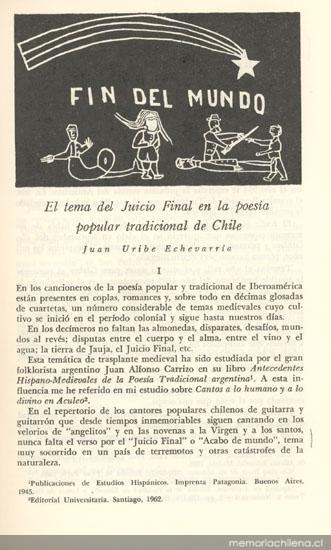 El tema del Juicio Final en la poesía tradicional de Chile