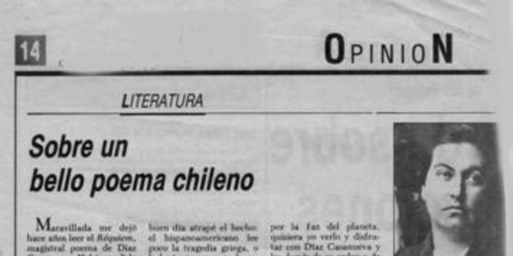 Sobre un bello poema chileno