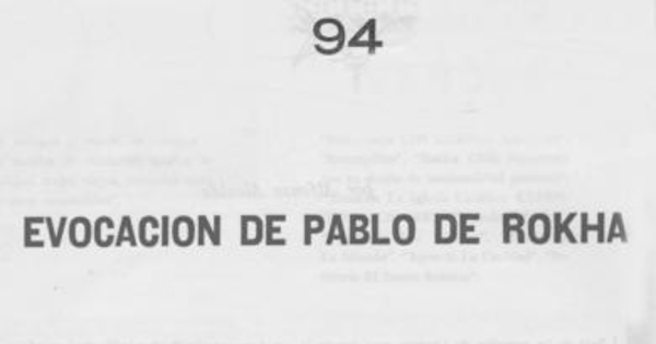 Evocación de Pablo de Rokha