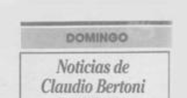 Noticias de Claudio Bertoni