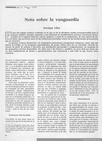 Nota sobre la vanguardia